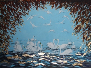 Wild Swans at Coole by http://kaycullenpainting.com